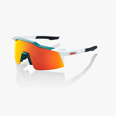 100% SPEEDCRAFT SL Performance Sunglasses - BORA - hansgrohe Team Gloss Metallic / Matte White HiPER® Red Multilayer Mirror Lens
