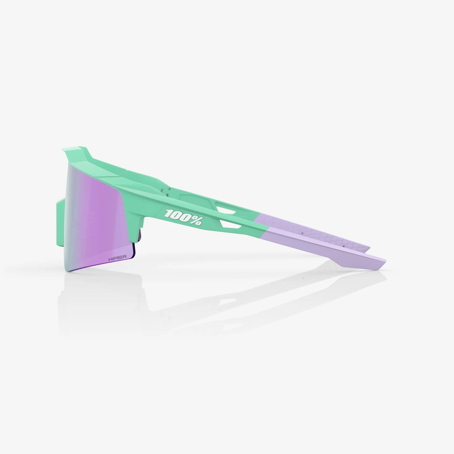 100% SPEEDCRAFT SL Performance Sunglasses - Soft Tact Mint - HiPER Lavender Mirror Lens
