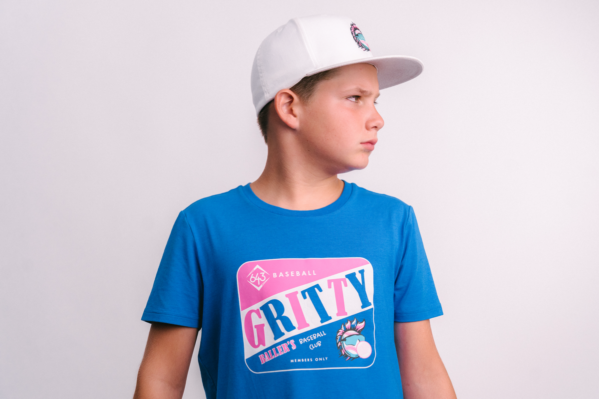 Gritty Vintage Youth Tee - Blue V2