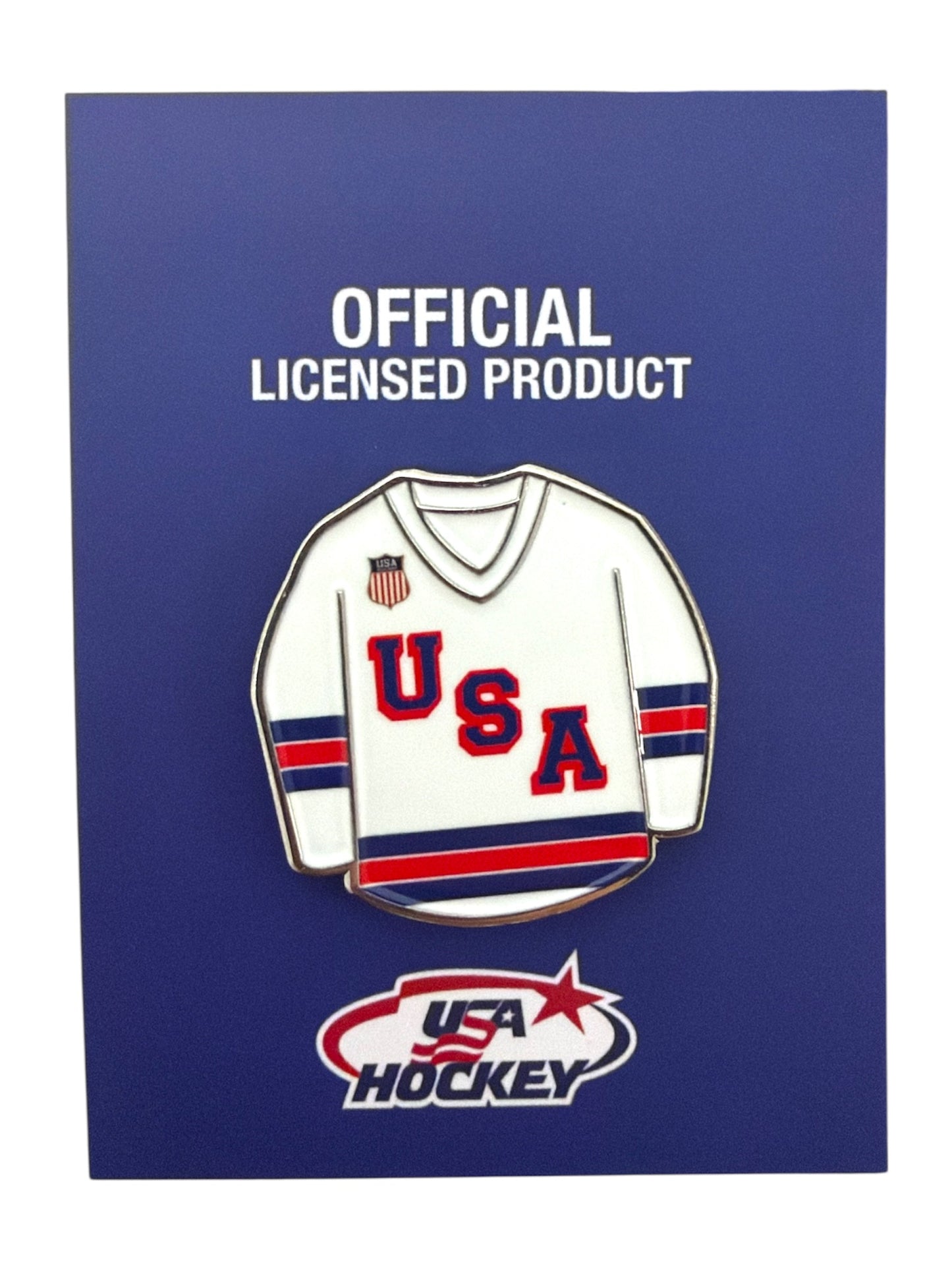 USA Hockey White Jersey Pin