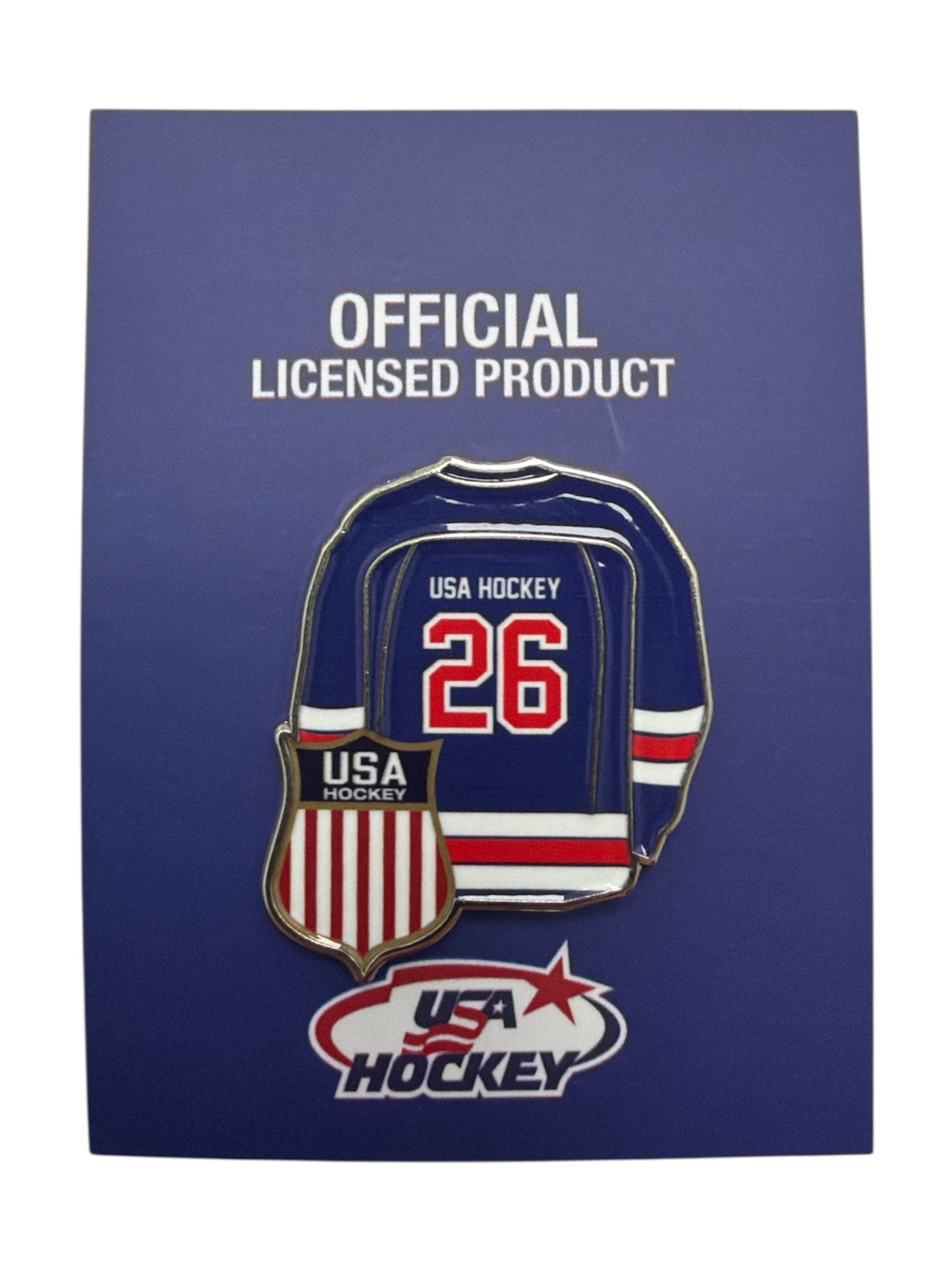 USA Hockey Blue Jersey shield pin