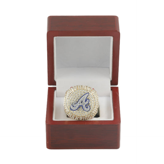 2021 Atlanta Baseball Championship Ring Replica – Fan Collectible Gift with Wooden Box