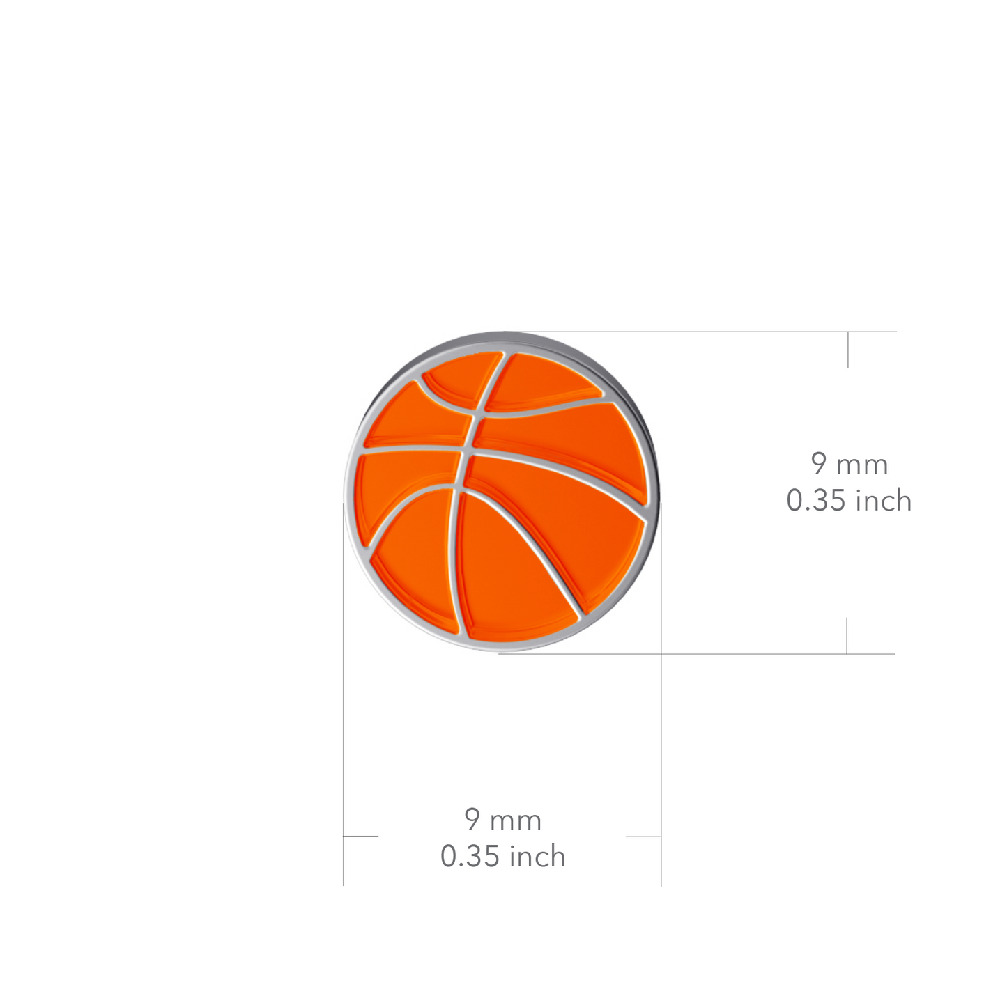 Basketball Dangle Earrings - Silver