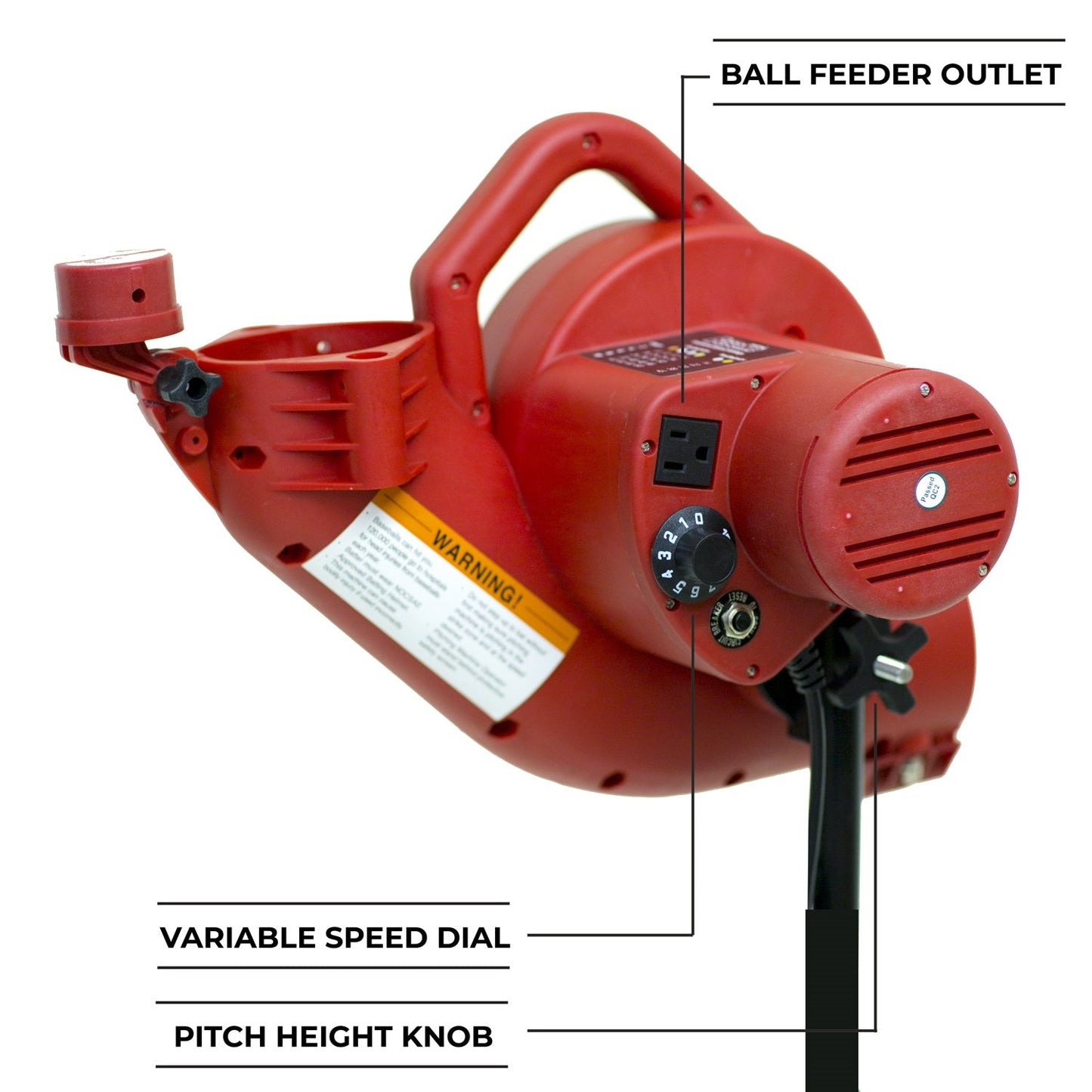 Heater BaseHit Pitching Machine w/ Feeder & Xtender 24' Batting Cage