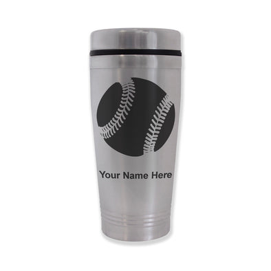 Commuter Travel Mug, Baseball Ball, Personalized Engraving Included