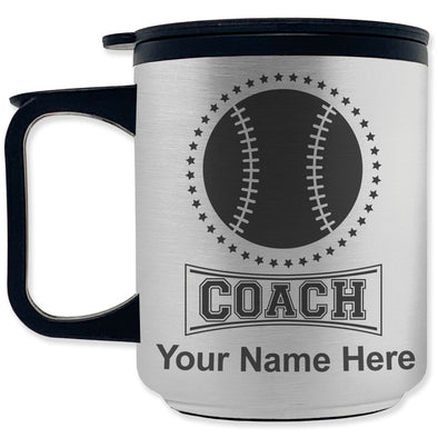 Coffee Travel Mug, Baseball Coach, Personalized Engraving Included