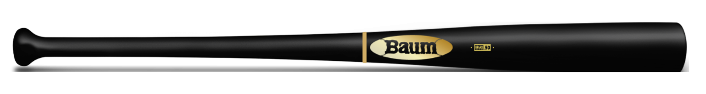 Baum Bat Standard Gold Stock Black Maple Wood Baseball Bat -3 BBMSGSTKPRO3-BK