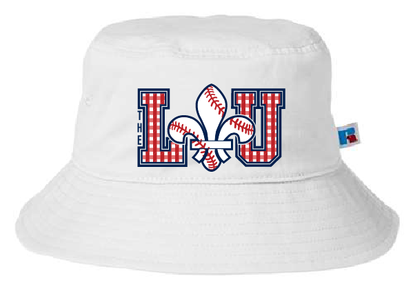 Prime Sports The Lou Bucket Hat Red Gingham Logo