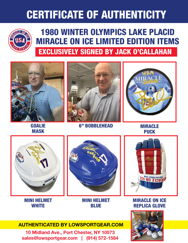 Jack O'Callahan Signed Miracle on Ice 1980 Replica Hockey Glove
