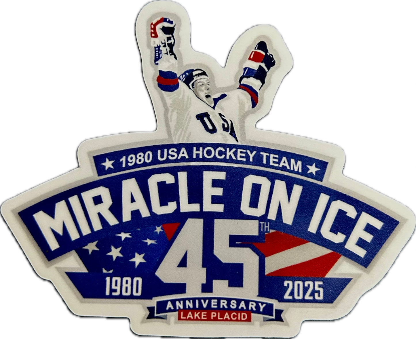 1980 Miracle on Ice 45th Anniversary (1980-2025) Official Sticker 4”X3”