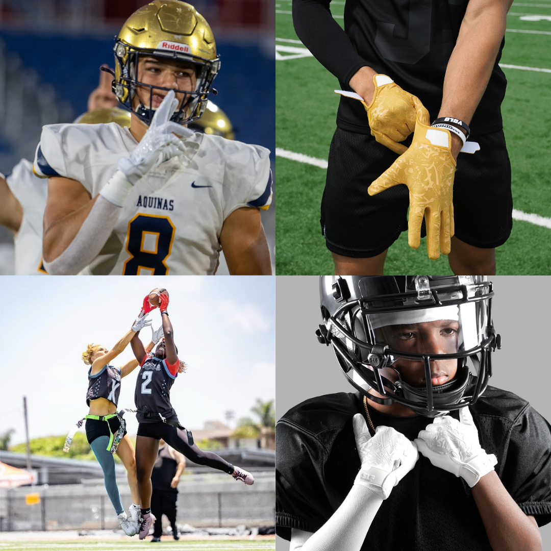 White Sticky Football Receiver Gloves