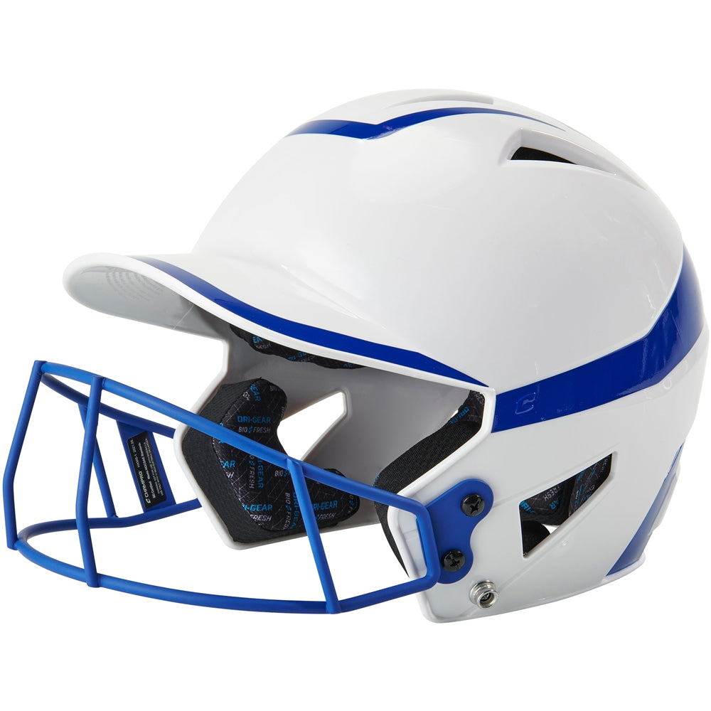 champro football helmets Champro HX Rise Pro Softball Batting Helmet w/ Facemask White/Royal / Senior