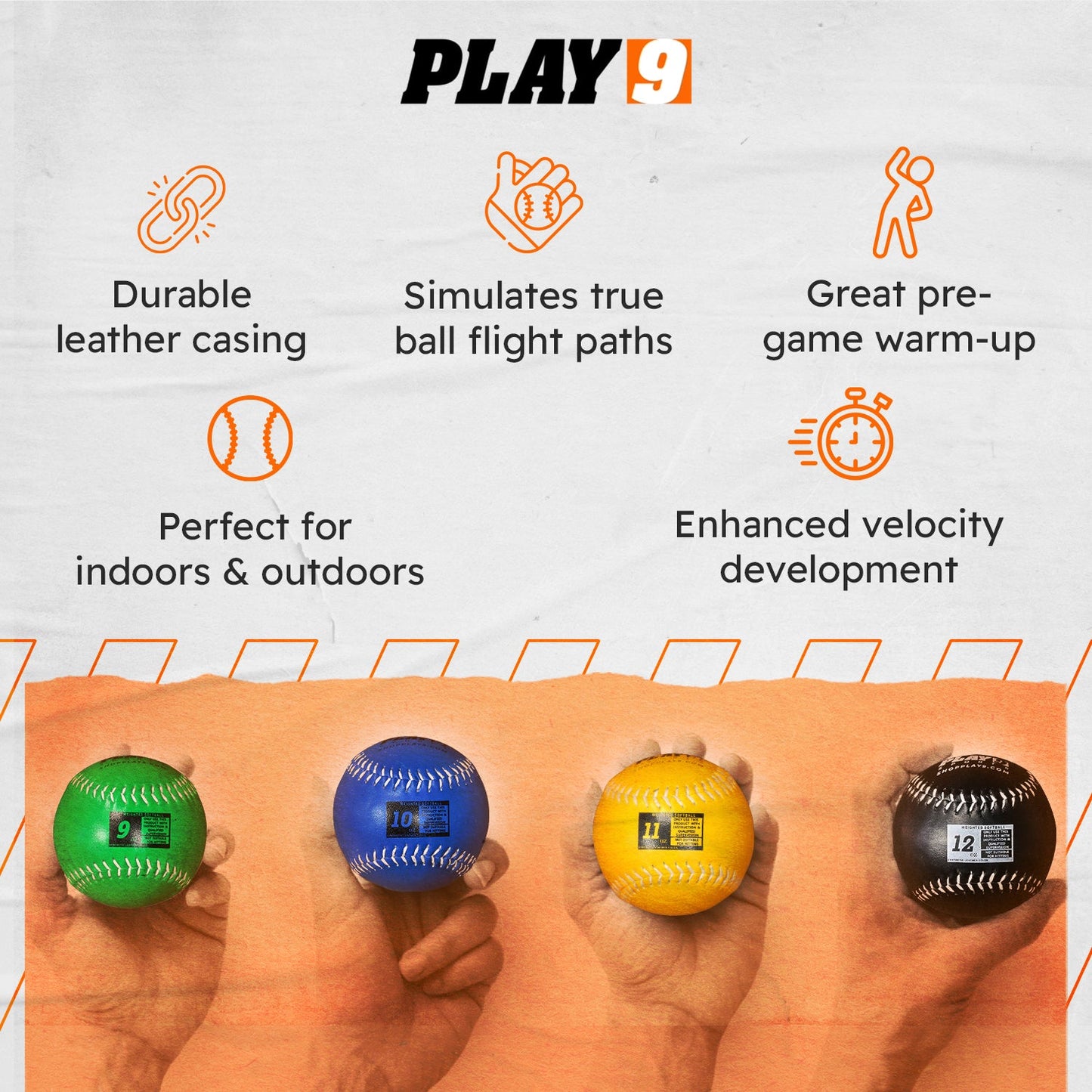 12" Softball Leather Weighted Balls