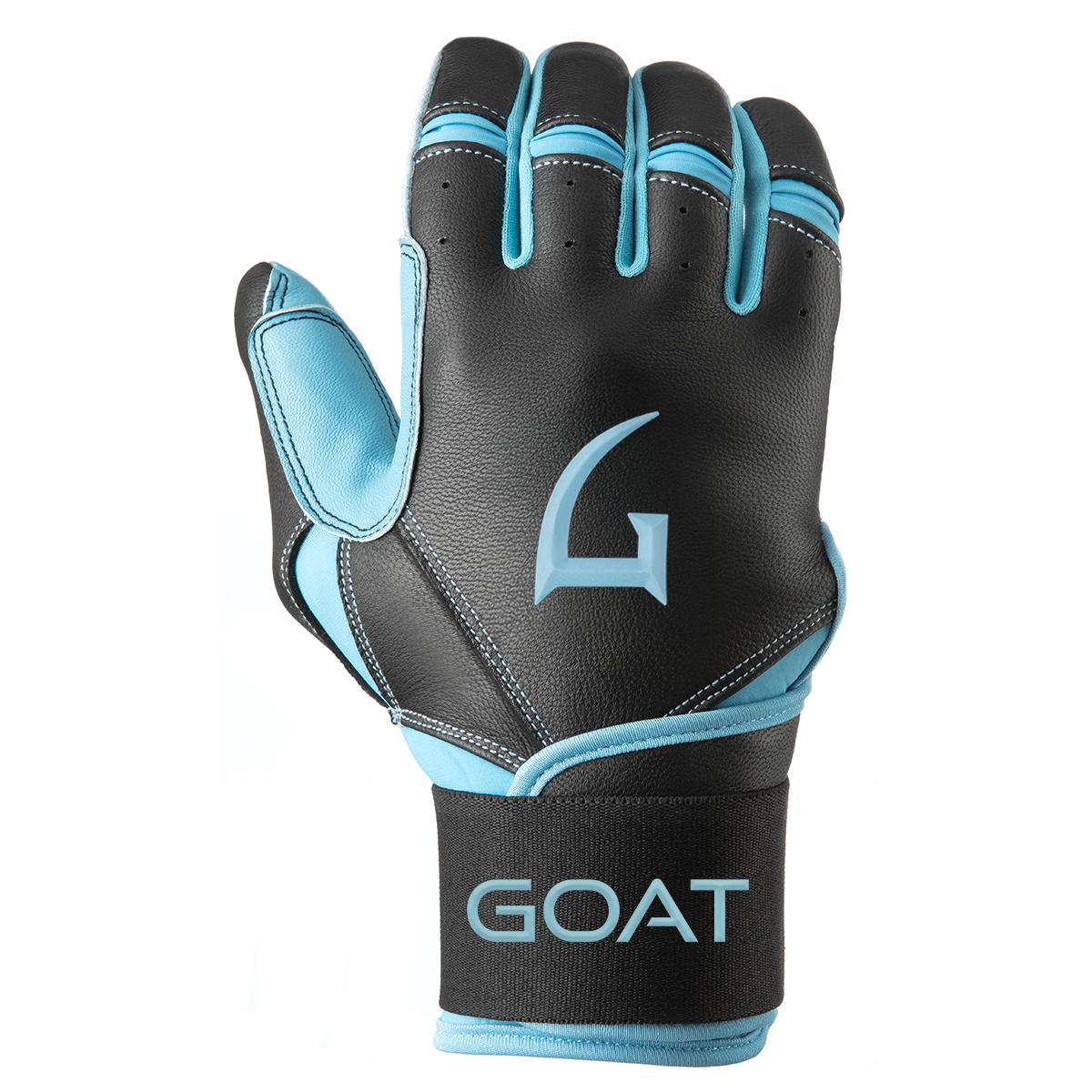 Origin Series Long Cuff Black and Electric Blue Batting Gloves