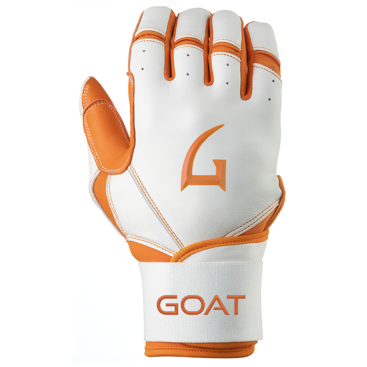 Origin Series Long Cuff White and Orange Batting Gloves