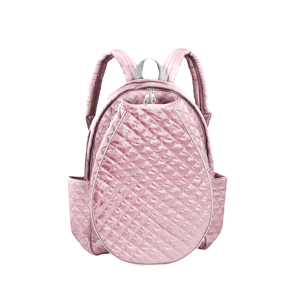 Pink Quilted Tennis Racquet Backpack