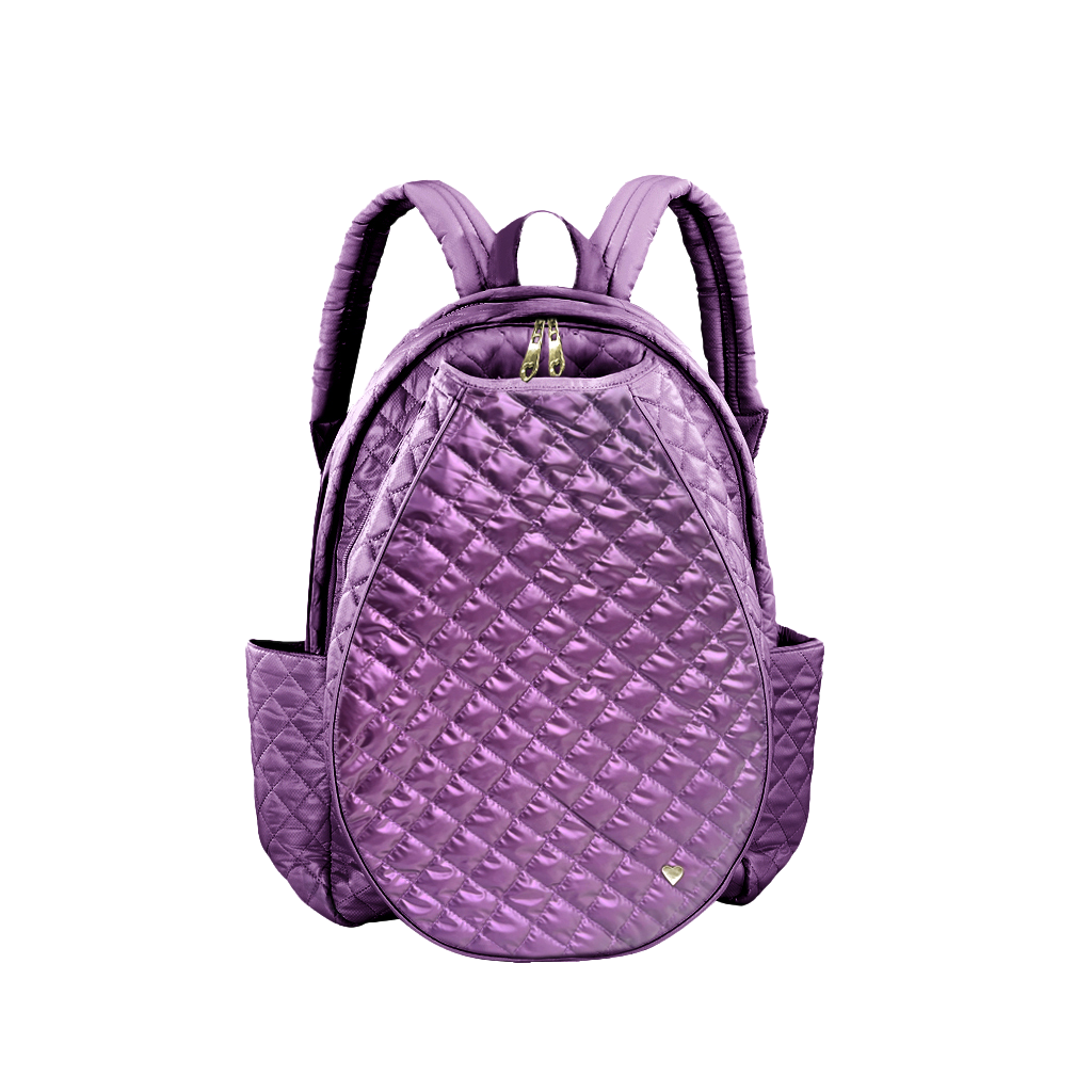 Purple Quilted Tennis Racquet Backpack