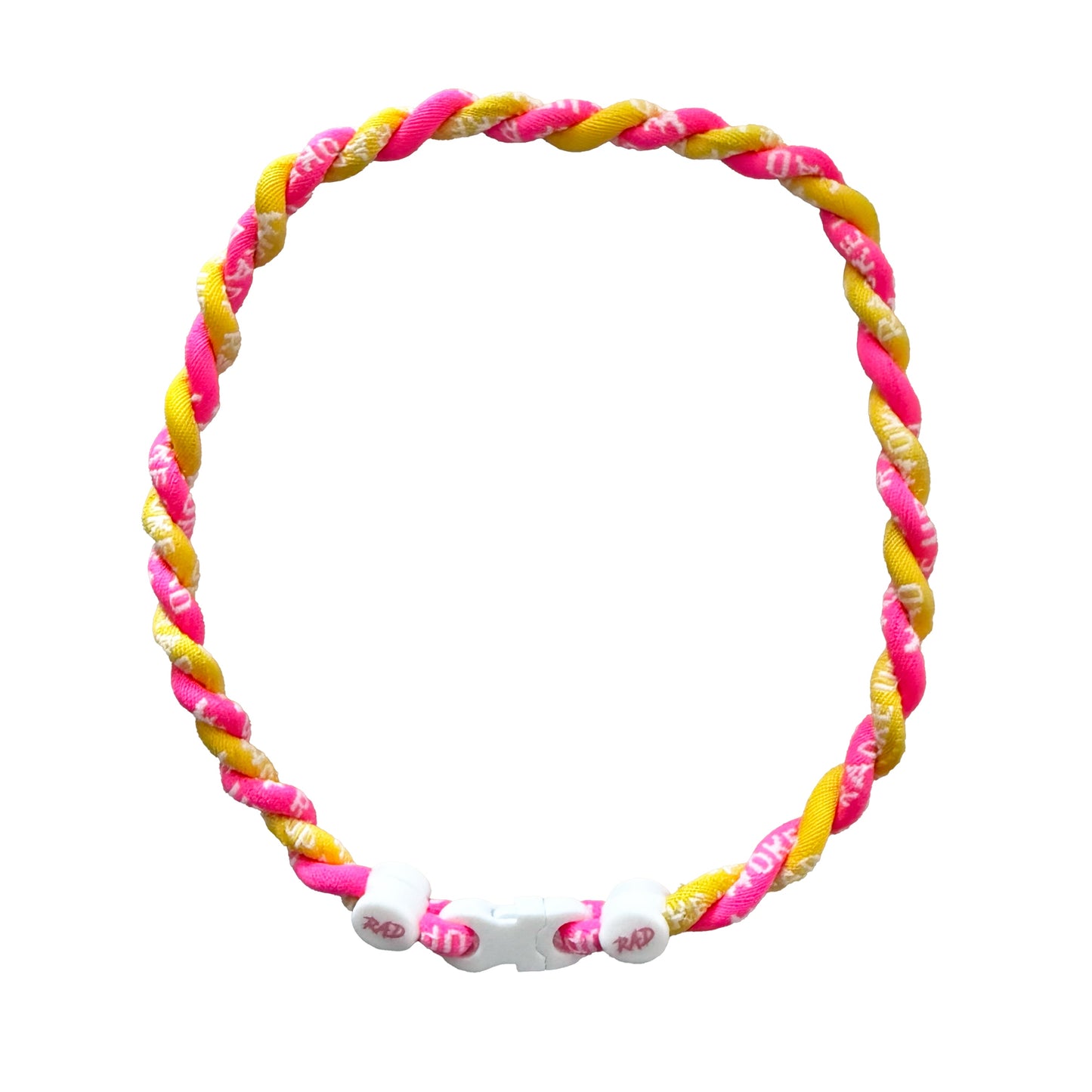 RAD - 18" Braided Rope Necklace (Pink/Yellow)