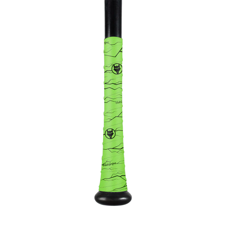 VukGripz - Pulse Neon Green Bat Grip Tape with Black