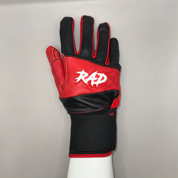 Ridiculously Awesome Drip Batting Gloves - Knockout Black & Red