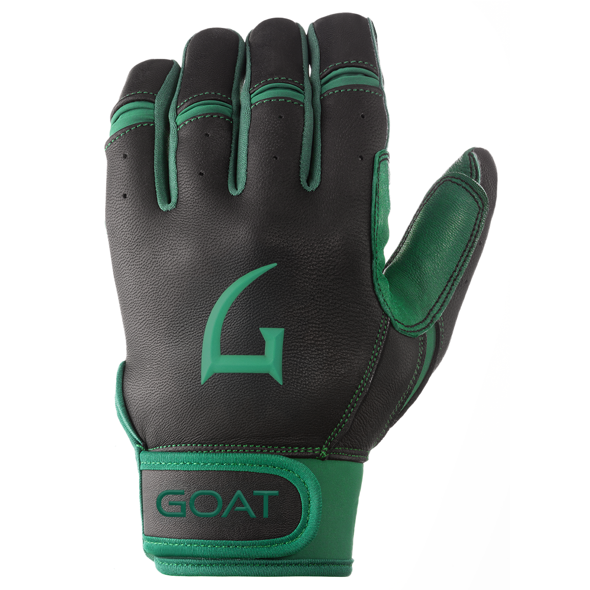 Origin Series Short Cuff Black and Green Batting Gloves