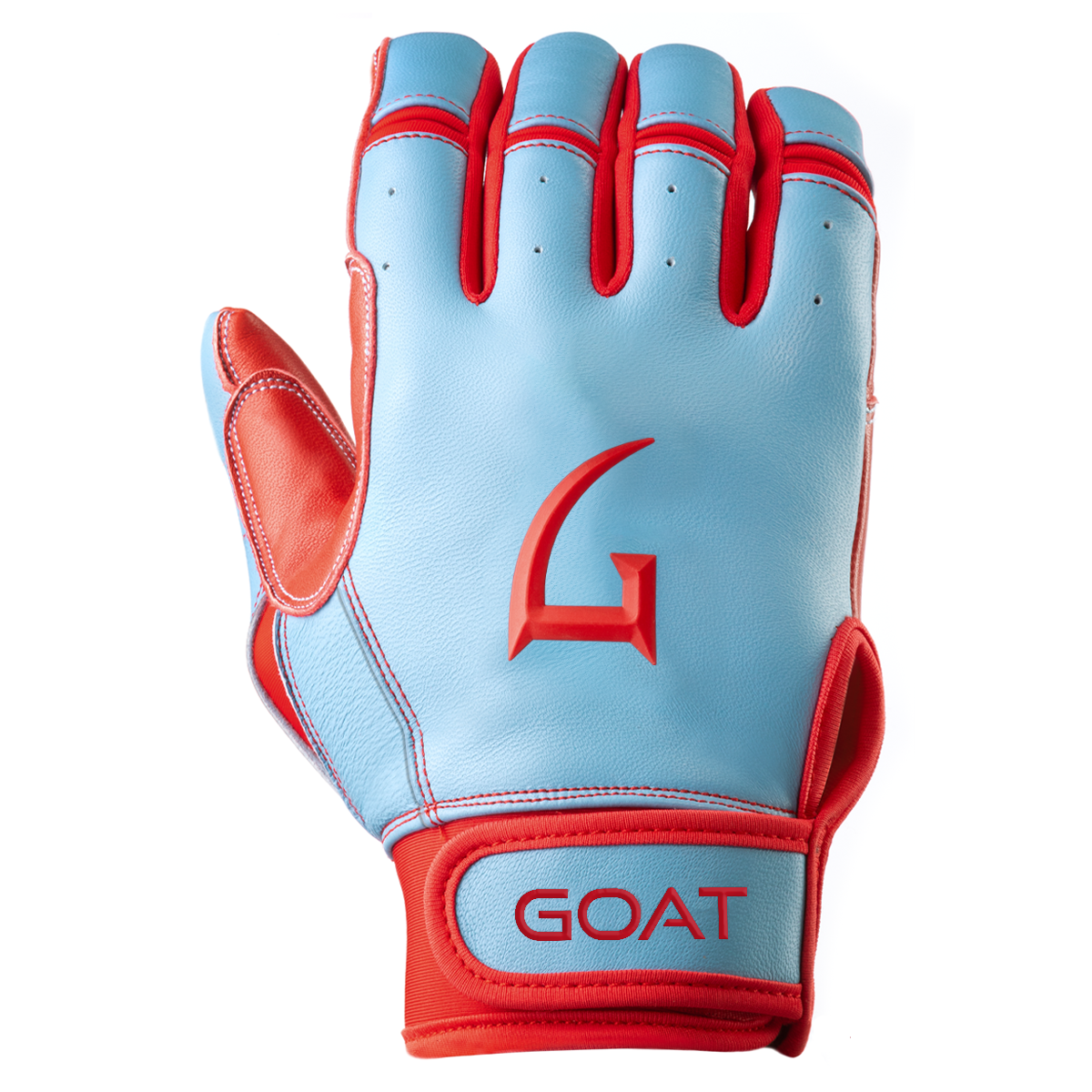 Legacy Series Short Cuff Electric Blue and Red Batting Gloves