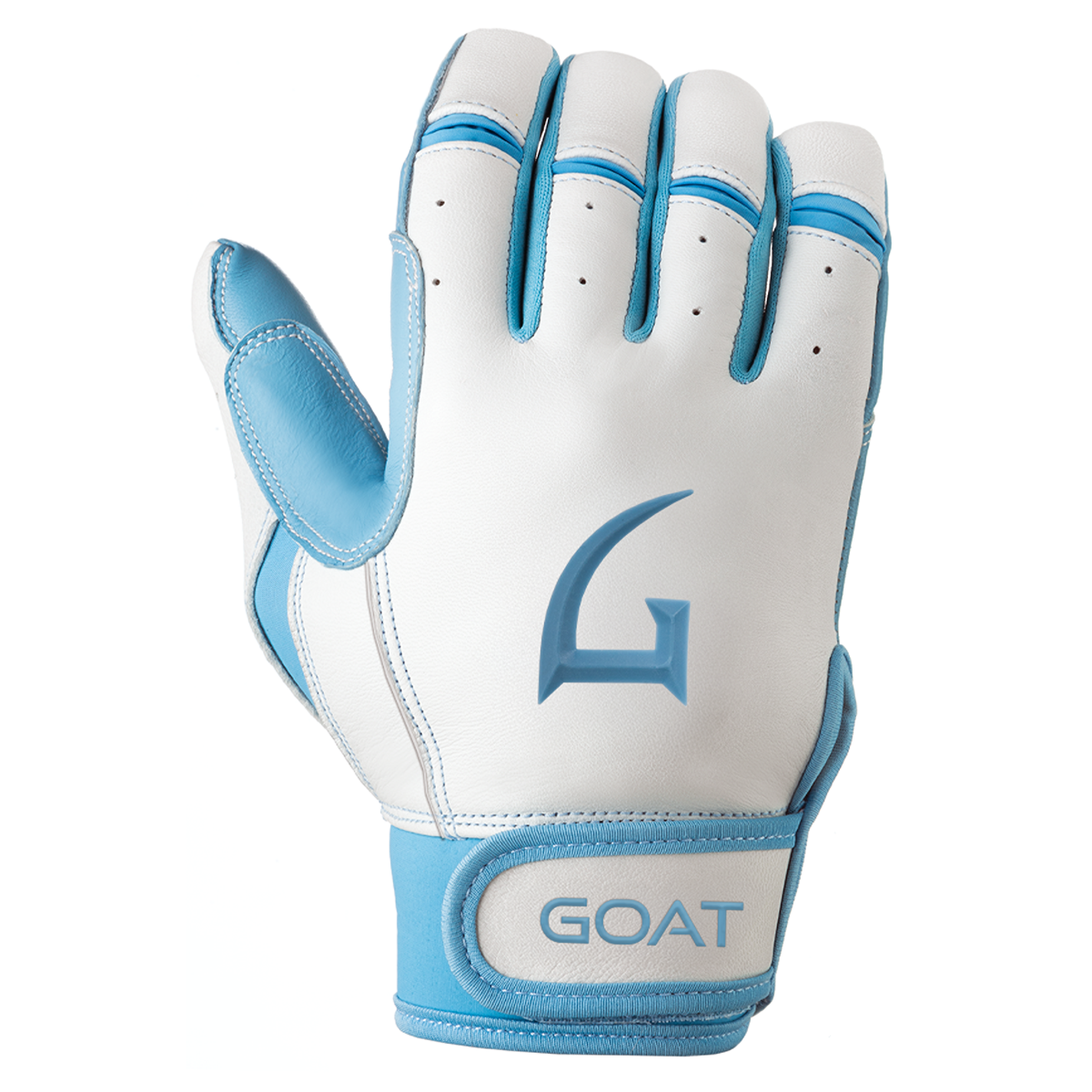 Origin Series Short Cuff White and Electric Blue Batting Gloves