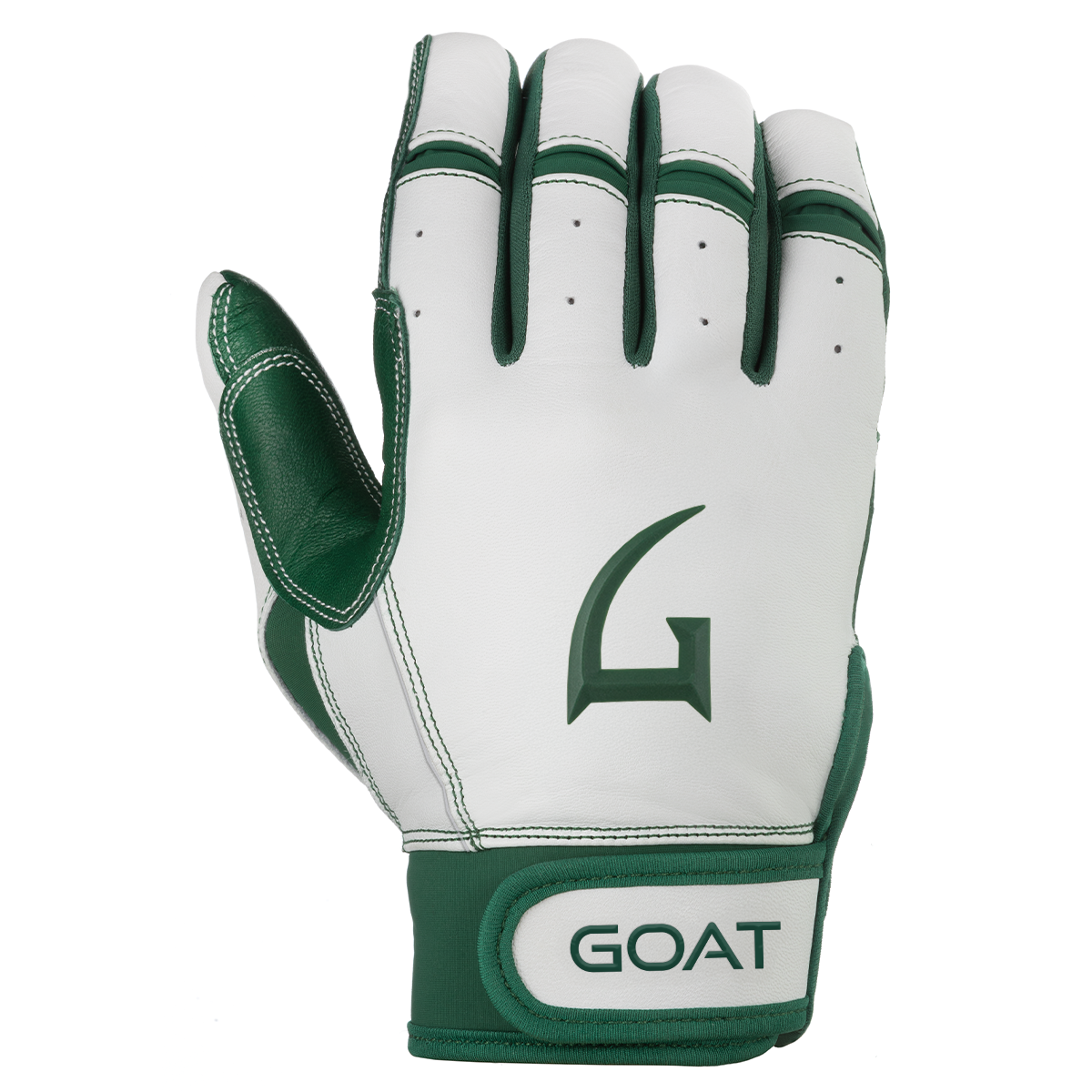 Origin Series Short Cuff White and Green Batting Gloves