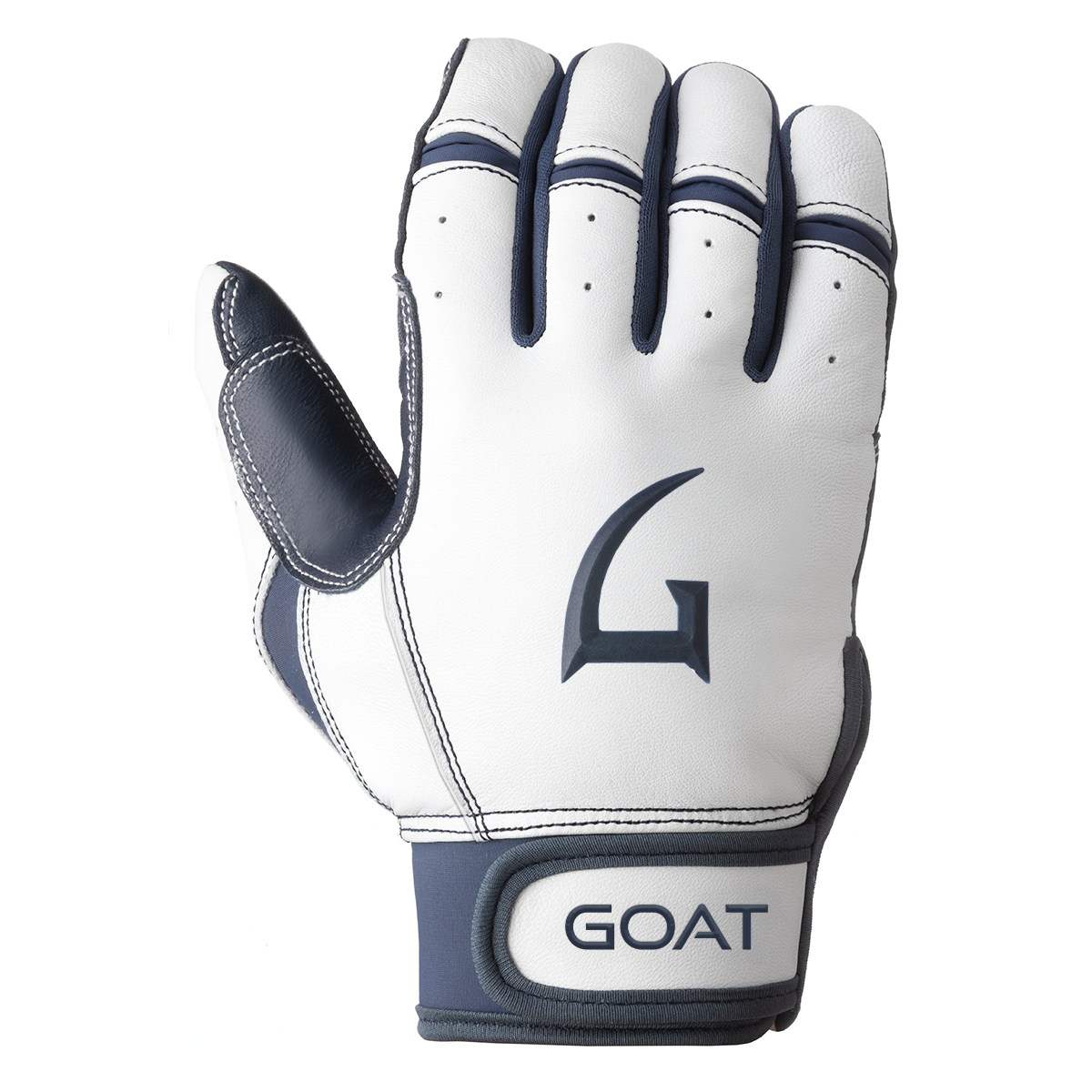 Origin Series Short Cuff White and Navy Blue Batting Gloves