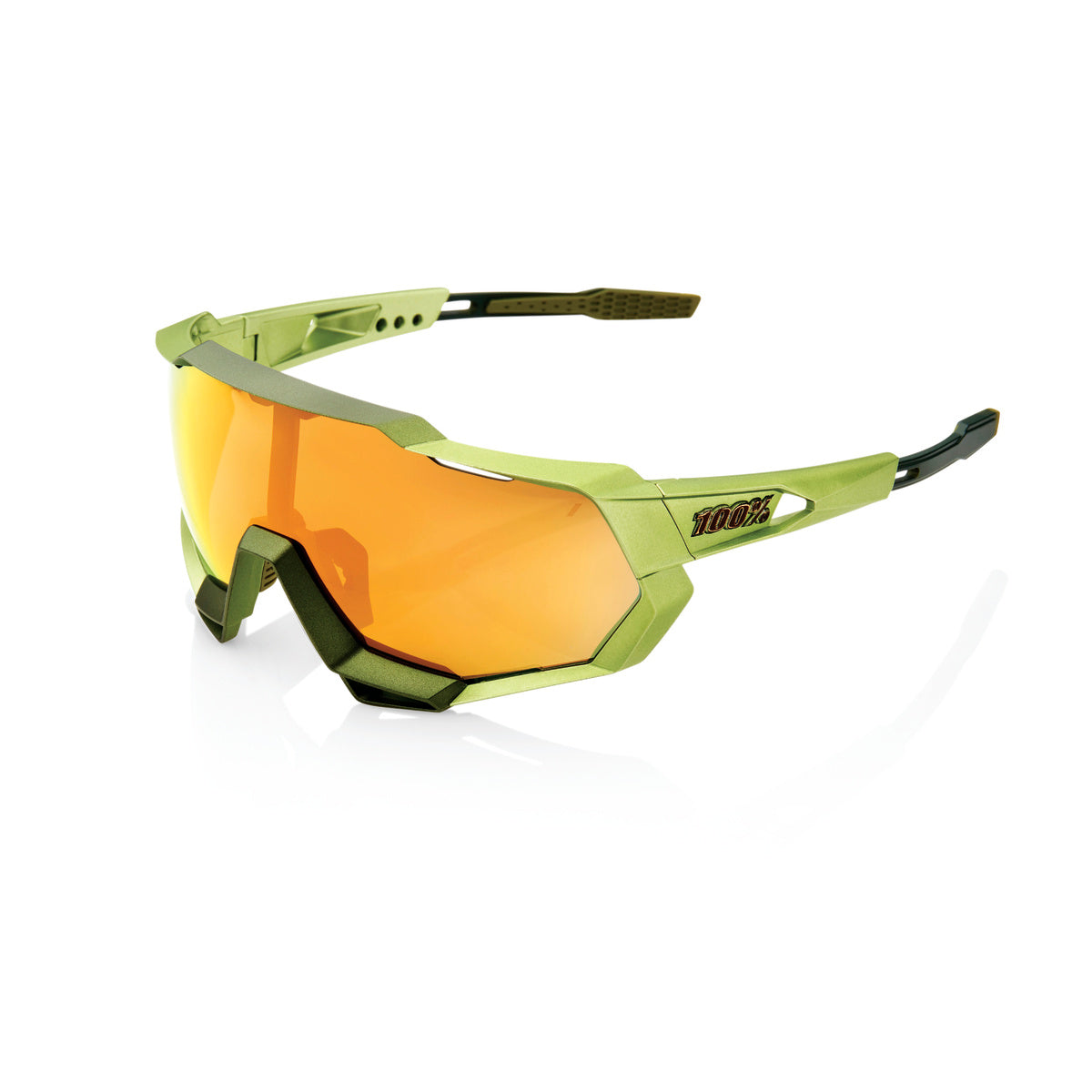 100% SPEEDTRAP Performance Sunglasses - Matte Metallic Viperidae - Bronze Multilayer Mirror Lens