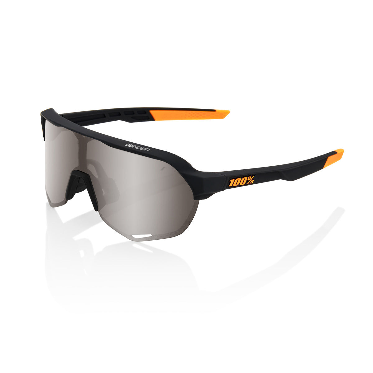100% S2 Performance Sunglasses - BRAD BINDER SE BLACK - SILVER MIRROR LENS - S2 - Brad Binder SE Black - Silver Mirror Lens