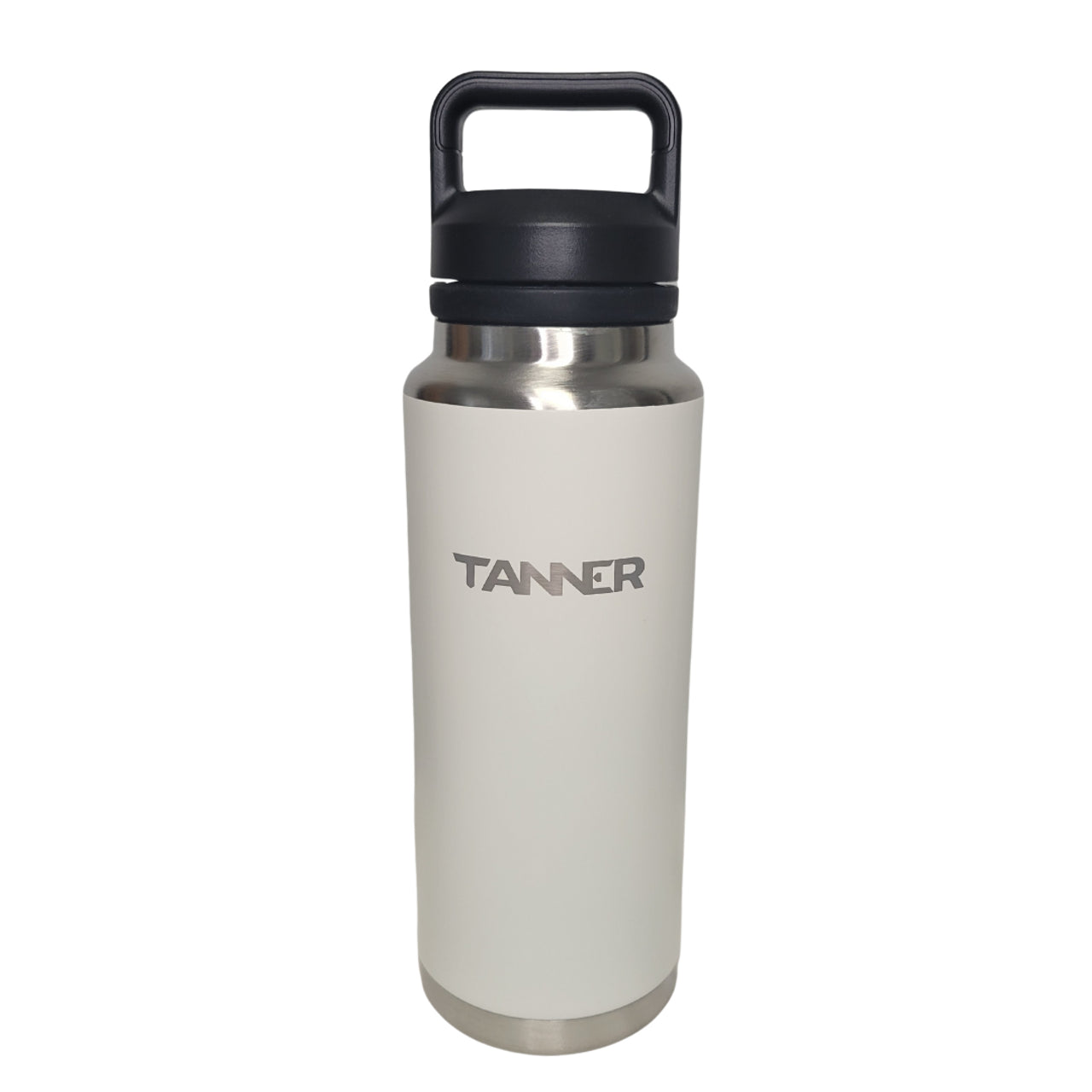Tanner Tees - 37oz Insulated Water Bottle with Lid Handle - Cream
