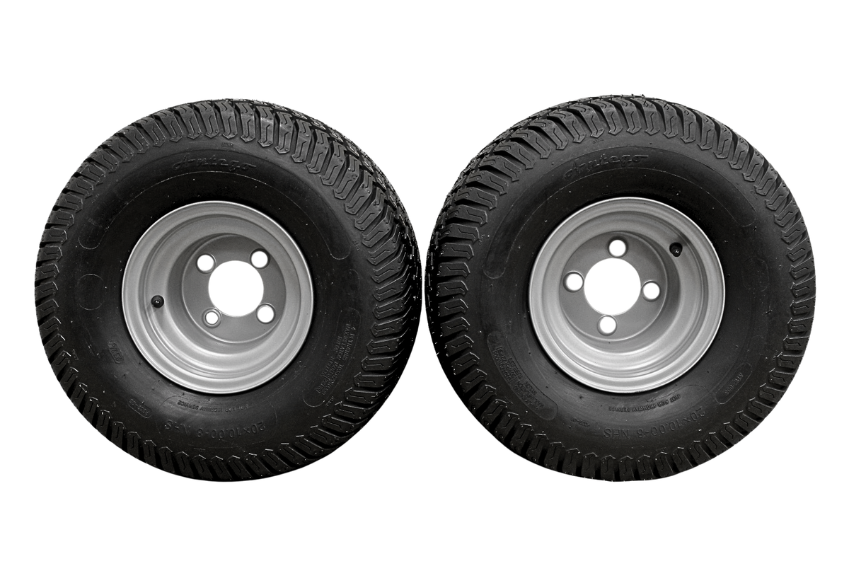 20x10.00-8 4 Ply Turf Tires with 8x7 Wheels Lawn & Garden Mower and Golf Cart (Set of 2)