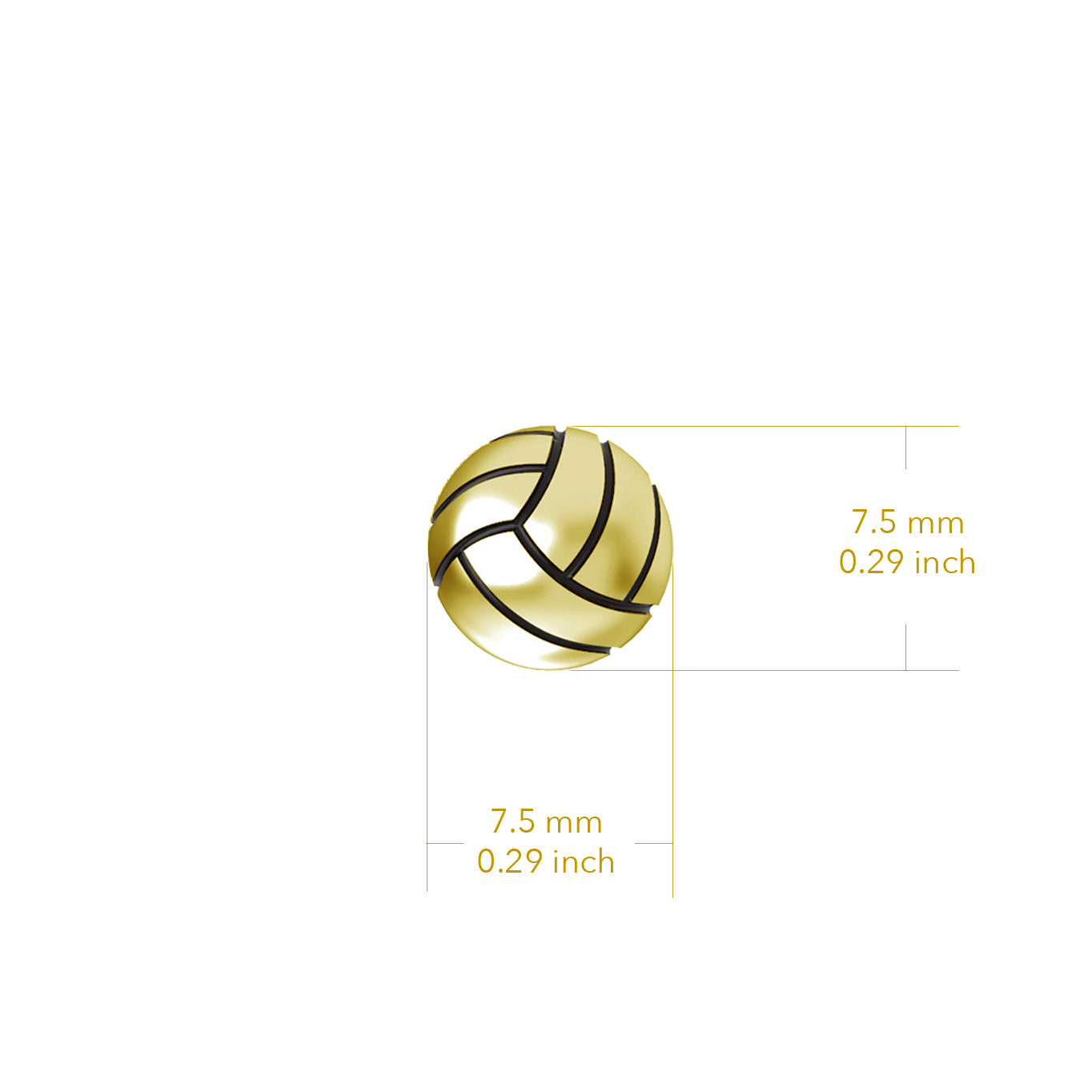 Volleyball Stud Earrings - Gold