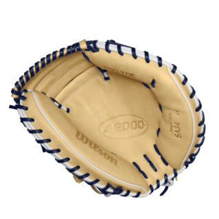 Wilson 2024 Winter A2000 SA34SS Blonde/Navy 34.00" Baseball Catcher's Mitt WBW10253134