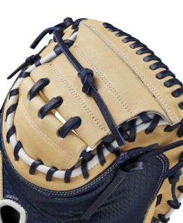 Wilson 2024 Winter A2000 SA34SS Blonde/Navy 34.00" Baseball Catcher's Mitt WBW10253134