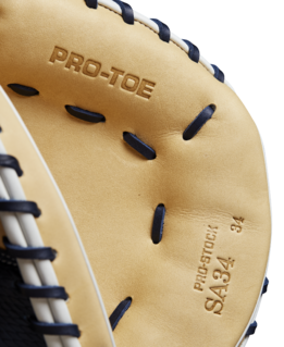Wilson 2024 Winter A2000 SA34SS Blonde/Navy 34.00" Baseball Catcher's Mitt WBW10253134