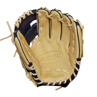 Wilson 2025 A1000 PF11 Blonde/Navy/Red 11.00" Baseball Glove WBW10257611