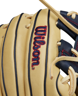 Wilson 2025 A1000 PF11 Blonde/Navy/Red 11.00" Baseball Glove WBW10257611