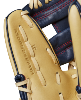 Wilson 2025 A1000 PF11 Blonde/Navy/Red 11.00" Baseball Glove WBW10257611