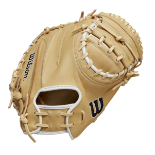 Wilson 2025 A1000 CM33 Blonde/Black/White 33.00" Baseball Catcher's Mitt WBW10258933