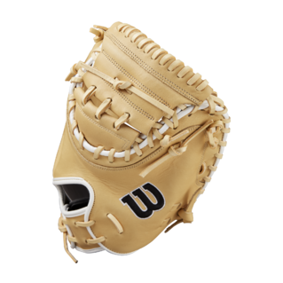 Wilson 2025 A1000 CM33 Blonde/Black/White 33.00" Baseball Catcher's Mitt WBW10258933