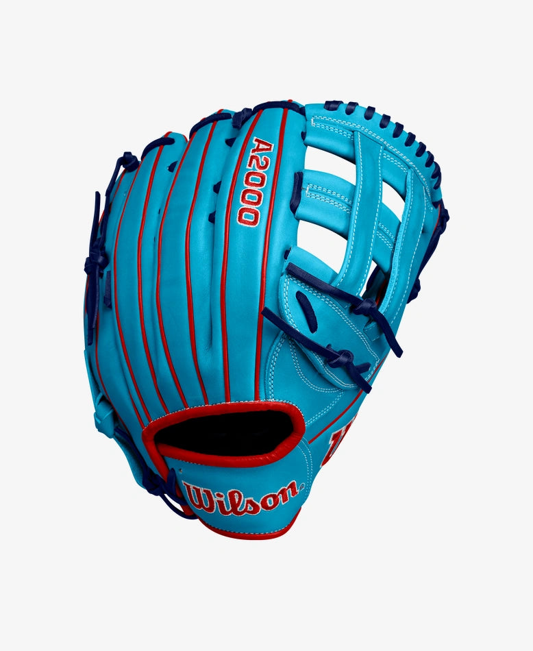 Wilson 2024 Fall A2000 1750 Sky Blue/Red Baseball Glove