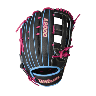 Wilson 2025 Summer A2000 1777 Black/Sky Blue 12.75" Baseball Glove WBW1032221275