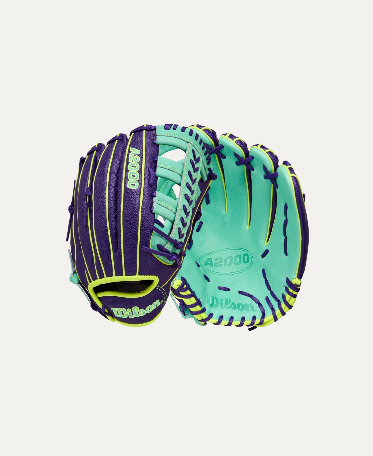 Wilson 2025 Fall A2000 1810SS Purple/Seafoam 12.75" Baseball Glove WBW1034571275