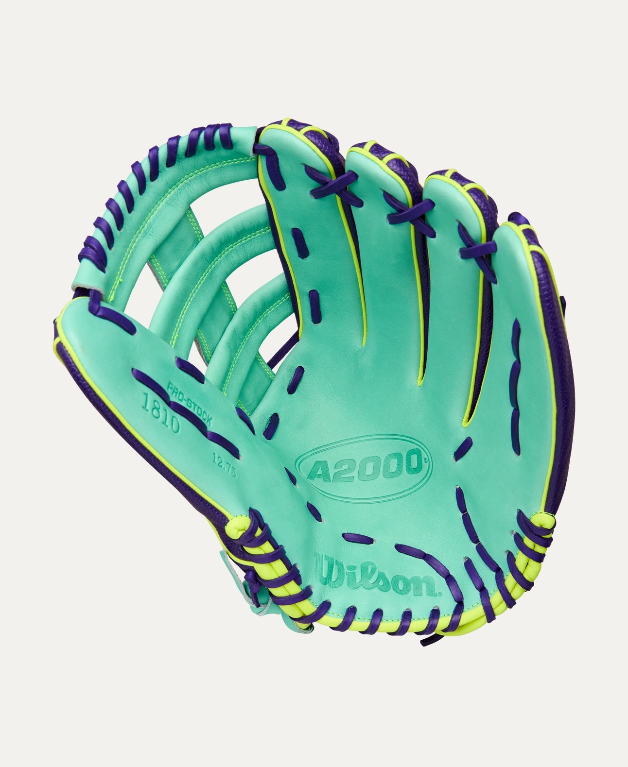 Wilson 2025 Fall A2000 1810SS Purple/Seafoam 12.75" Baseball Glove WBW1034571275