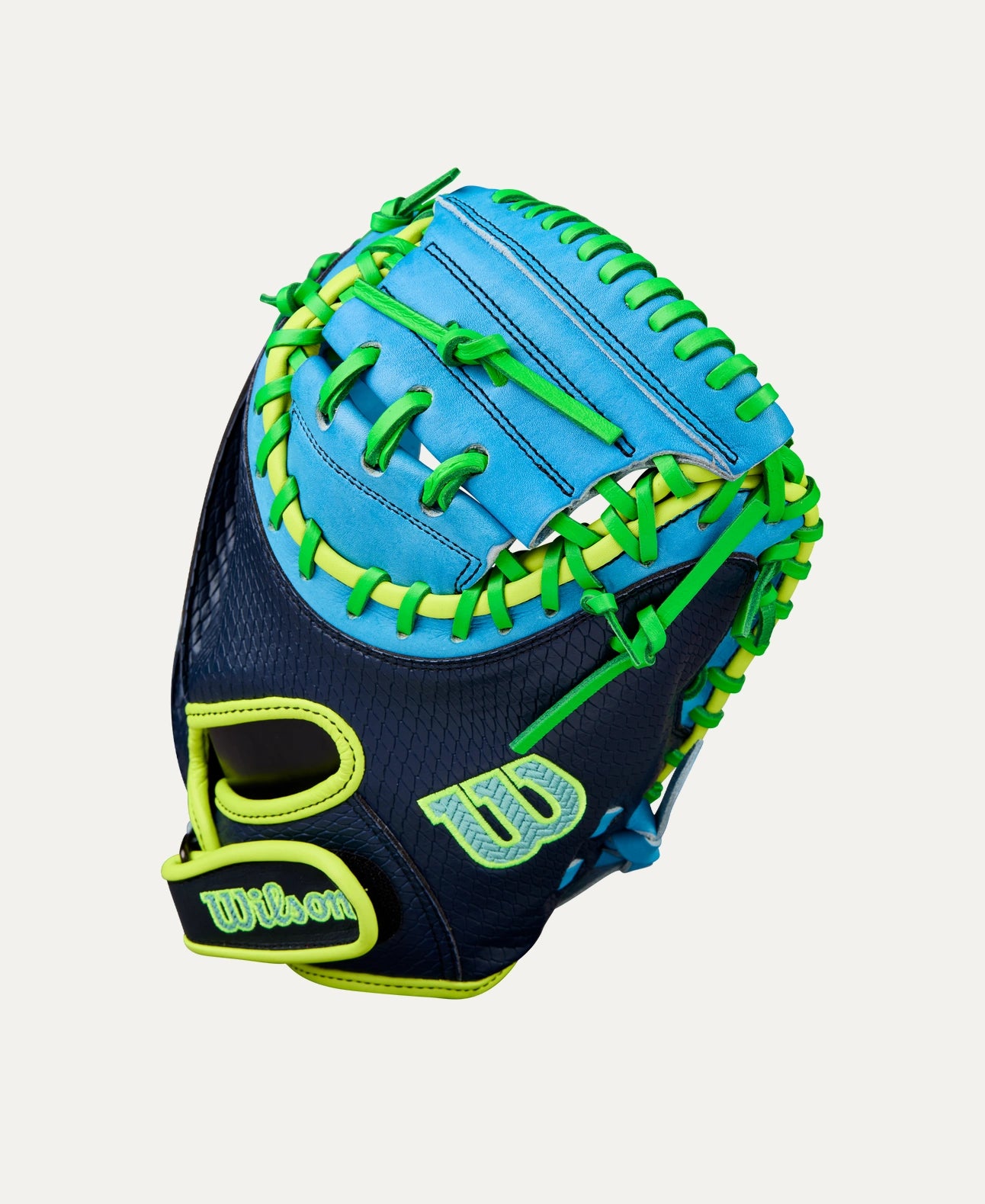 Wilson 2025 Fall A2000 PF33SS Navy/Sky Blue/N 33.00" Baseball Catcher's Mitt WBW10346533