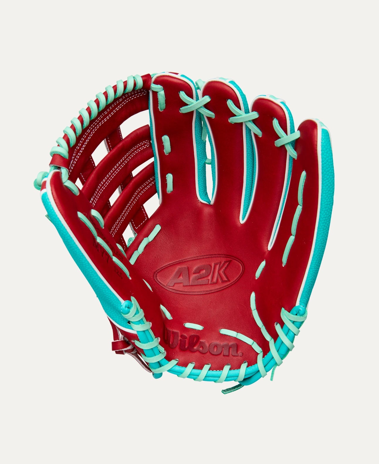Wilson 2025 Fall A2K MY7SS Teal/Seafoam/Red 12.50" Baseball Glove WBW103474125