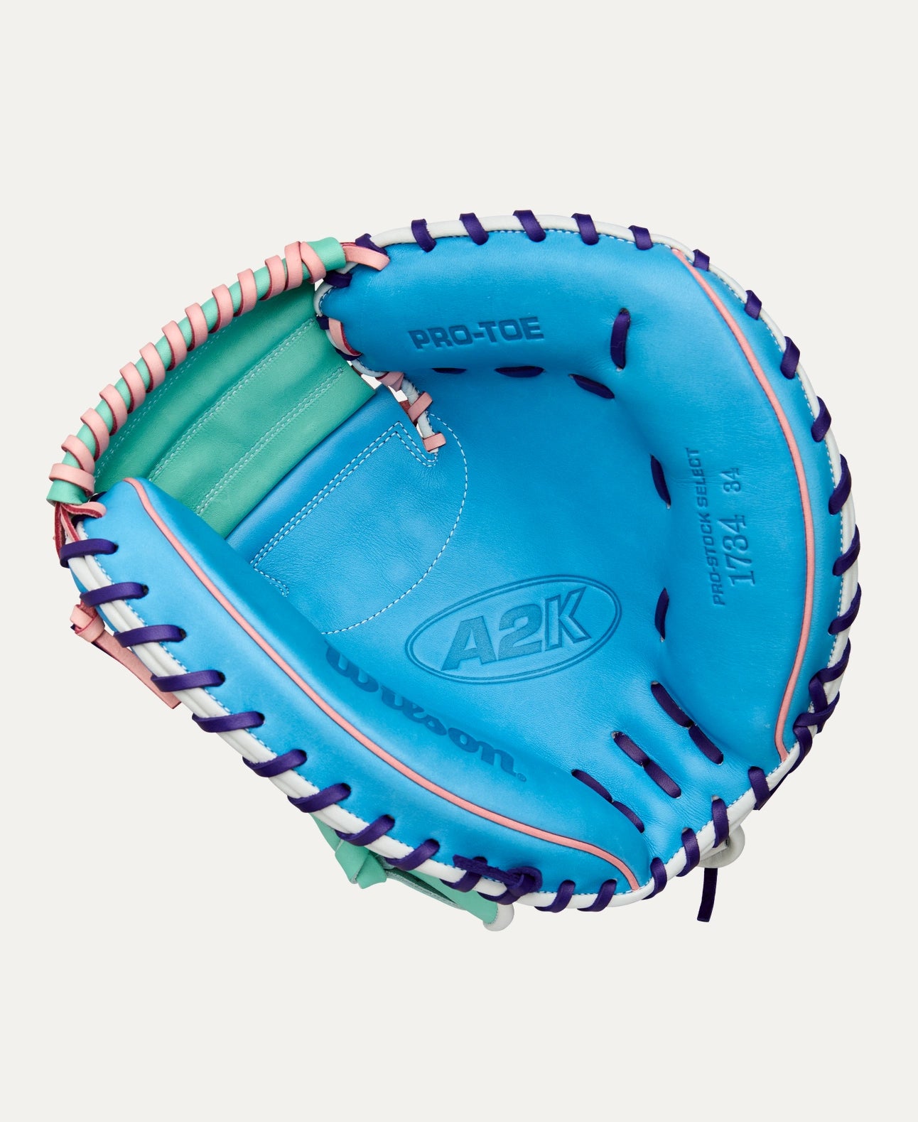 Wilson 2025 Fall A2K 1734 Sea/Sky Blue 34.00" Baseball Catcher's Mitt WBW10347634