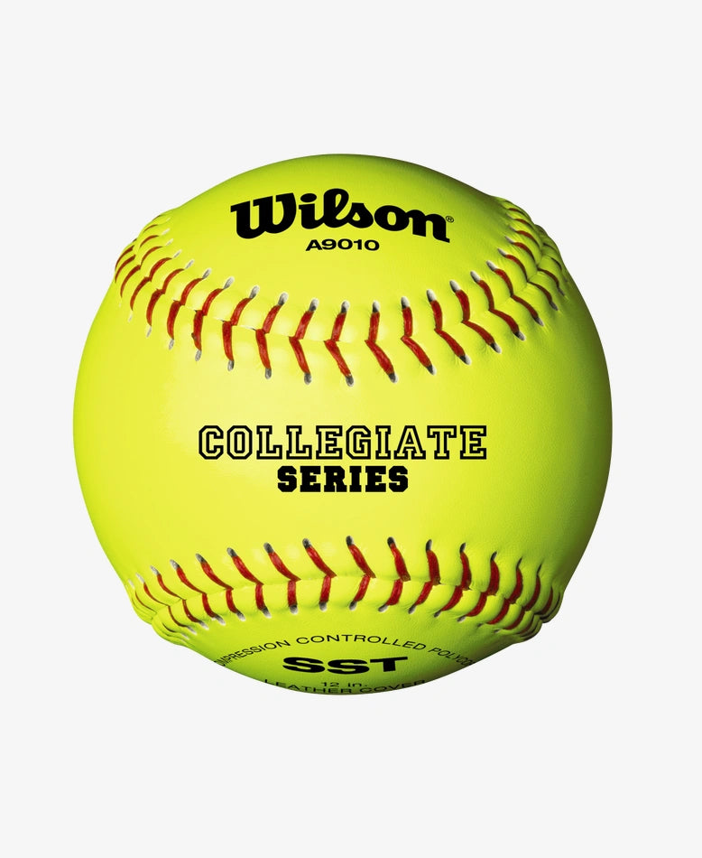 Wilson A9010 Collegiate High School Leather Polycore Faspitch Softballs Dozen